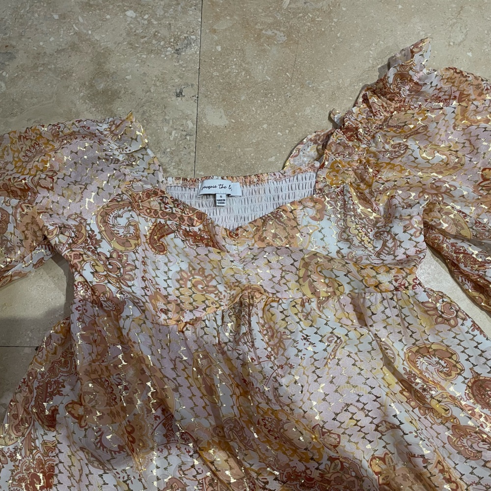 Bloomingdale's Paisley Maxi Dress - Pink and Gold
